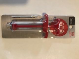 Essential Everyday Food Flavor Injector, Plastic, Steel Body, Needle Valve, 2 Ports, Red