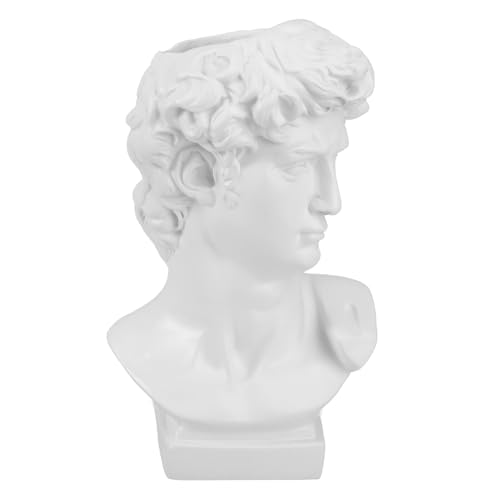 LOLIPPYY Vaso Artístico de Resina con Escultura de Retrato David Jarrón Decorativo Elegante para Flores Secas Maceta Creativa y Portalápices para Oficina y Hogar