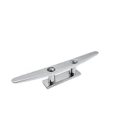 CHMIFTNX 5 Inch Boat Cleat 2 Hole Hardware Mast Cleat 316 Stainless Steel Boat Cleat Low Flat Cleat for Boat Deck Rope Tie(5inch-1PCS)