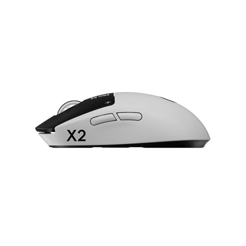 Image of Logitech G PRO X2 SUPERSTRIKE LIGHTSPEED Wireless Gaming Mouse, Ultra-Fast Performance, Ultra Lightweight (61 g), Customizable Click Haptics, USB-C charging, for PC /Mac /Laptop - White