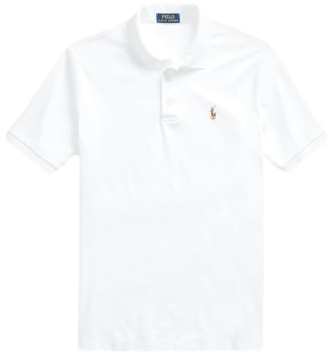 POLO RALPH LAUREN Men's Medium Fit Interlock Polo Shirt, WhiteSigPony,