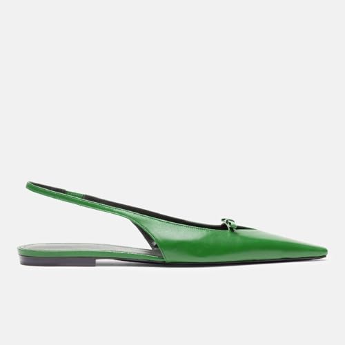 Women's Fashion Bowknot Slingback Flats Pointed Closed Toe Slip On V Shaped Silhouette Ballet Flats Casual Date Dressy Flat Shoes for Women3