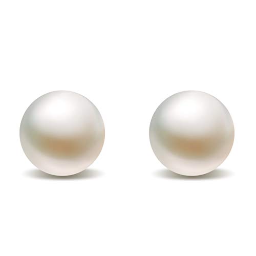 NORBU S925, AAAA+ Round Freshwater Stud Pearl Earrings for Women, Timeless Elegant Gifts for Her Mom Wife, Mothers Day/Wedding Anniversary/Christams2