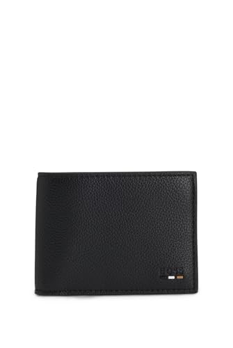 BOSS Grained Folding Wallet with Signature-Stripe Trim