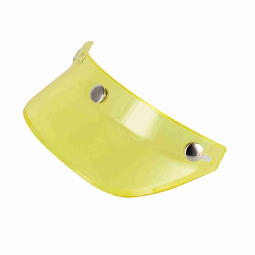 Helmvisier, Motorradhelm Visor Visor Helm Sonnenhelm mit 3/4 Offener Anti -Sonne für Retro -Motorradhelm Sonnenschattenschutzschutz (Yellow)