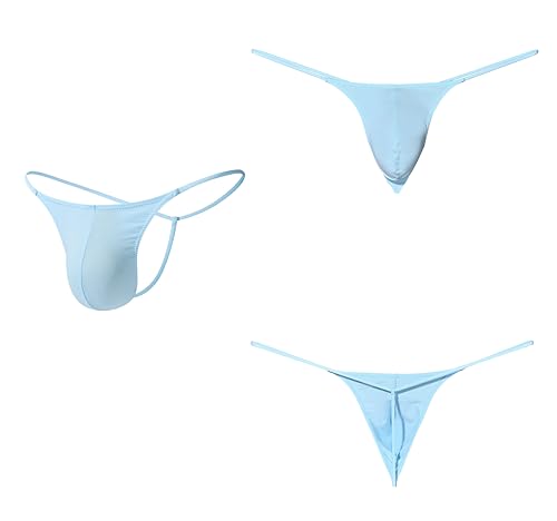 Men's Cotton G-string 0.5MM String Thong Sexy T-back Seamless Low Rise 3 Pack2