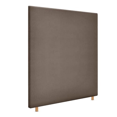 DHOME Cabecero de Polipiel o Tela Aqualine Liso hasta el Suelo cabeceros Cabezal tapizado Cama (90x120cm (80/90), Tela Marrón)