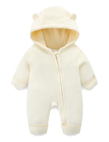 Babymine Newborn Gender Neutral Baby Clothes 0-3 Months Onesie Beige White - image 1
