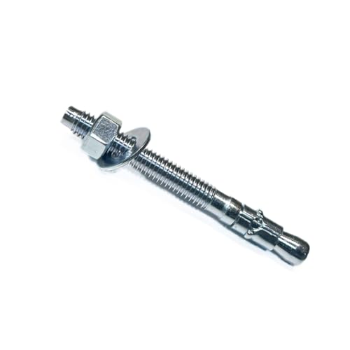 MIGHTY FASTENERS Zinc-Plated Steel Wedge Anchors, 3/8" X 3-3/4" - Heavy-Duty Mounting Bolts for Concrete - 50 Pack