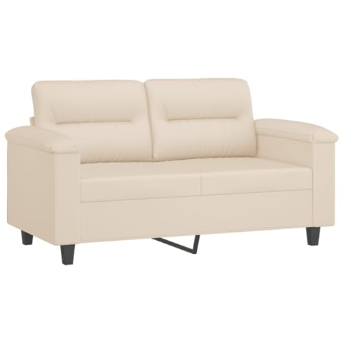 Mimdixy Modernes Sofa Wohnzimmer Couch,4-TLG. Sofagarnitur mit Kissen Beige Mikrofasergewebe – Bild 5