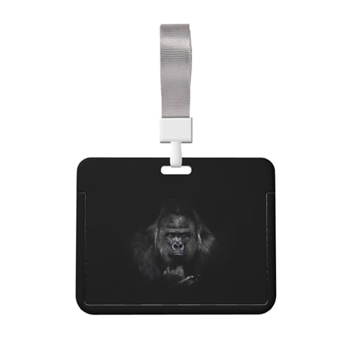 名札ケース 考えてるゴリラ ネームホルダー 名刺ホルダー IDカードケース パスケース IDカードケース おしゃれ カードホルダー バッジホルダー 首掛け 吊り下げ名札 定期入れ 名刺入れ 旅行用品 学生証 贈り物