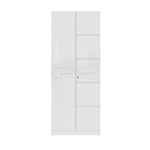 Image of Wakefit Wardrobe for Bedroom | 1 Yr Warranty | Cupboard for Bedroom, Almirah, Wooden Wardrobe, Multi-Shelves Storage with Drawer & Hanger, Density:680-750 kg /m, Free Installation (Tafetta- FW)