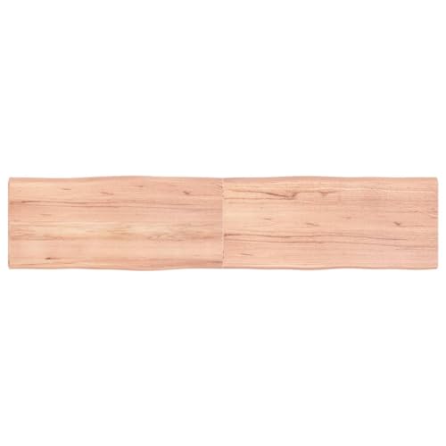 Tischplatte aus massiver Eiche, für Küche und Büro, quadratische Essfläche, unbehandeltes Design, hellbraune Oberfläche, 180 x 40 x 4 cm, perfekt für Heimdekoration und Möbel