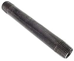 EliteFlo 3/4 Inches x 10 Inches Black Malleable Steel Pipe Fitting, 3/4 Inches Black Pipe Threaded Pipe Nipples, Build Vintage DIY Shelving Steampunk Furniture, 10 Pack.