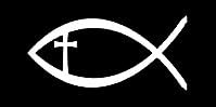 LLI Christian Fish and Cross | Decal Vinyl Sticker | Cars Trucks Walls Laptop | White |5.5 x 2.6 in | LLI801