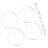 iplusmile Vaso Idroponico da Parete in Vetro Trasparente Semicircolare 12 CM Set 4 Pezzi Fioriera Sospesa per Piante Indoor Decorazione Salotto e Ufficio Montaggio senza Tracce