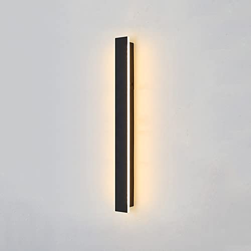Lampe murale extérieure minimaliste noire 30cm IP65 au design linéaire haut de gamme pour terrasse