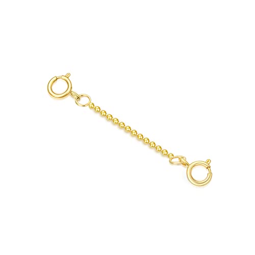 Image of 10k 14k Real Gold 1 inch /1.5 inch /2 inch /2.5 inch /3 inch /4 inch /5 inch Necklace Extender, Necklace Bracelet Extender Chain, Durable Gold Extender Chain, Adjustable Extension Chain for Necklace Bracelet Anklet