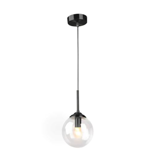 Suspension Luminaire Boule Verre | Sphère Céleste Noir | Transparent | Sans Anneau