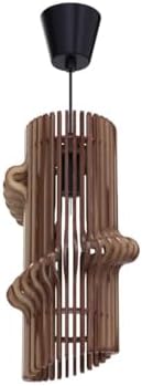 Antique Lantern Pendant Lighting | Natural Wooden Single Light Weaving | Rattan Ceiling Hanging Light Beige Bamboo Ceiling Fixture for Dining Room-Corded Electric