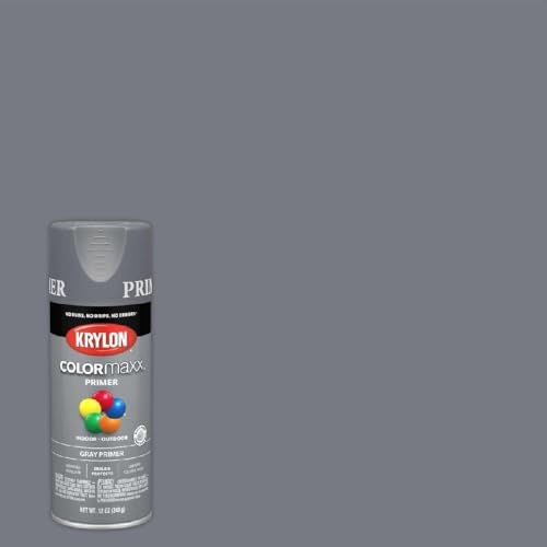 Image of Krylon K05582007 COLORmaxx Primer Spray Paint for Indoor /Outdoor Use, Gray, 12 Ounce (Pack of 1)