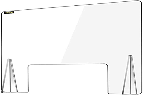 Spuckschutz 120×60 VEVOR Schreibtisch Trennwand Plexiglas 60 x 120 cm