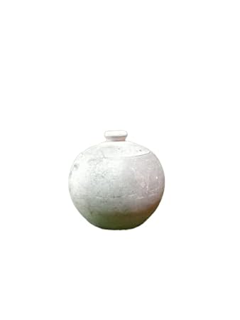 KANDHAR Traders Apple Shape Soapstone Cookware Curd Pot, Traditional Pot, Natural Pot, Storage Pot (730 ML)