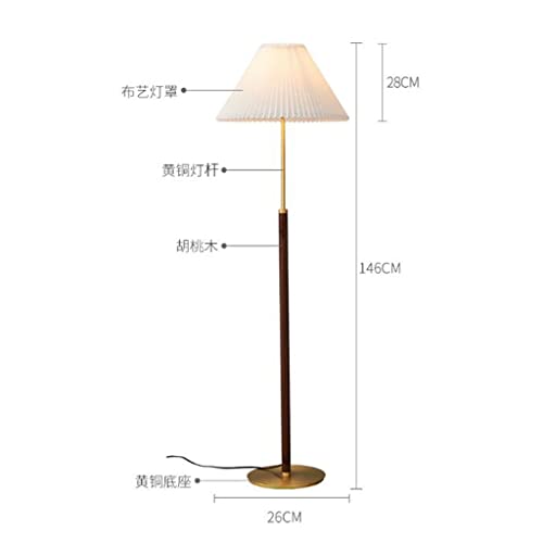 Flashing Walnut floor pavimento nordico retrò lampada da terra ragazza decora lampada da terra Studio soggiorno (Size : 26 * 146CM) - Image 3