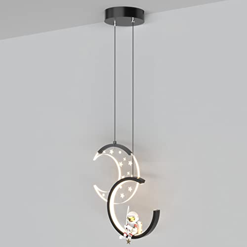 Suspension LED astronaute 12W avec lune luminaire de plafond chambre enfant