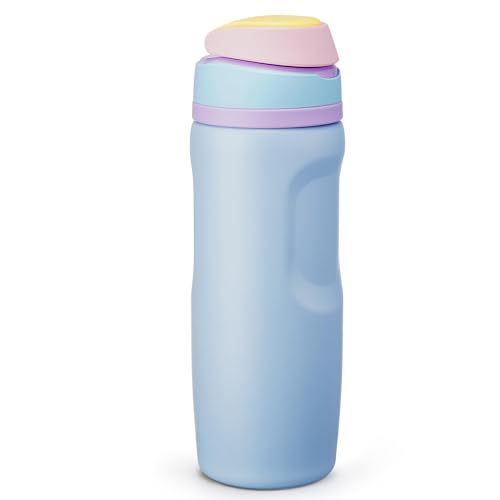 Image of Fijinhom 24 oz Insulated Water Bottle,Stainless Steel Sports Water Bottle with Straw, Double Wall Vacuum Leak Proof, Cold for 24 Hours, BPA Free for Travel, Sport, Outdoor, Light Blue