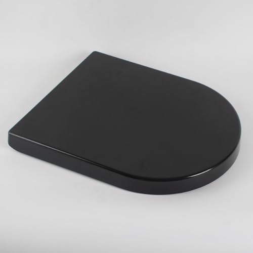 Wttfc Asiento del Inodoro D Forma, Tapa De Inodoro Suave con Liberación Rápida, Instalación Fácil con Fijación Superior Y Bisagras Ajustables De 360 °, Tapa WC 36.5 * 45Cm