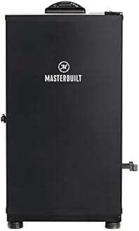Masterbuilt® 40-inch Digital Electric Vertical BBQ Smoker with Side Wood Chip Loader, Chrome Smoking Racks and 970 Cooking Square Inches in Black, Model MB20072918