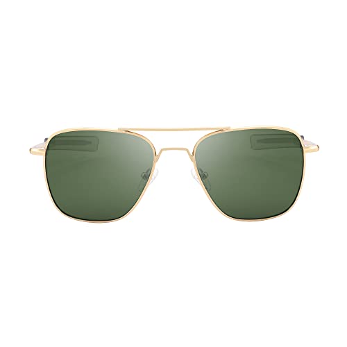 FEISEDY Mens Aviator Sunglasses Polarized Military Pilot Frame with Bayonet Temples B26232