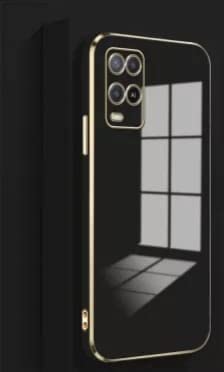 Image of Apurb Store for Oppo A54 Plating Square Gold Frame Phone Case Luxury Soft Silicone Back Cover (for Oppo A54, Black)