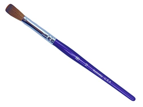 Spontaneous Beauty CRIMPED Acrylic Nail Brush with Pure Kolinsky Sable Hair (Size 12, Purple Wood Handle)