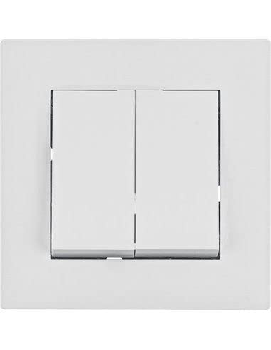 Lumina - Interrupteur double monobloc blanc polaire WL8020