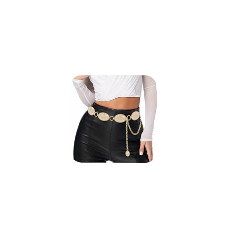 Image of Rhinestone Concho Belt for Women, Western Cowgirl Crystal Chain Belt for Country Concert Party Outfit