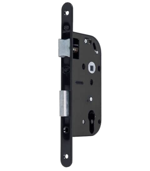 Bricard - Serrure à larder à cylindre noir axe 40 mm A encastrer réversible bouts ronds NF