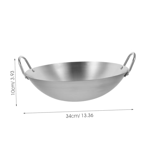 Wok con asas dobles compatible con inducción y estufas de gas miniatura 2