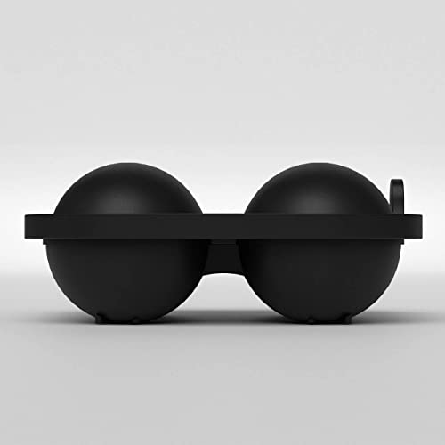 Glacio Large Ice Sphere Mold Tray - Whiskey Ice Sphere Maker - Makes 2.5 Inch Ice Balls (Black) #TOP4