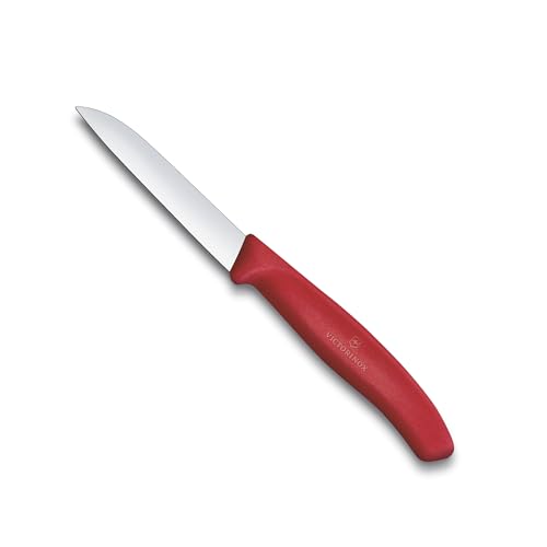 Image of Victorinox Swiss Made Stainless Steel Swiss Classic Paring Knife, 8cm Kitchen Knife for Vegetable Cutting and Chopping, Classic Red | Kitchen Tools & Items | 6.7401.C1