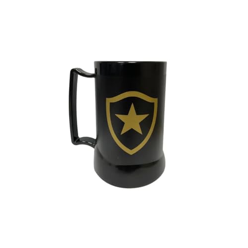 Caneca De Gel Preta Botafogo Escudo Dourado 400ml