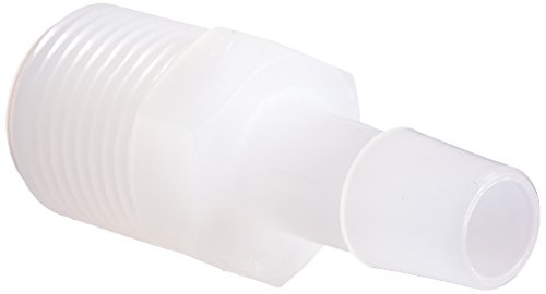 Eldon James A8-10WP White Polypropylene Adapter Fitting, 1/2-14 NPT to 5/8