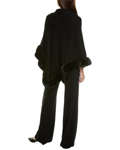 Image of Anne Klein Women's Fur Trim Poncho Cape