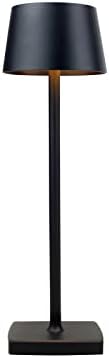 MADCKDEDRT table lamp, cordless lamp, led desk lamp, rechargeable, dimmable, aluminum, suitable for home, dining table and outdoor lighting (Black)