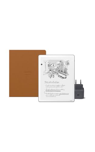 Amazon Kindle Scribe 64 GB (Graphite) + Lápiz Prémium + Funda Con Tapa | Piel Prémium (Caramel) + USB-C Chargeur