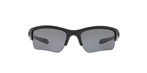 Oakley Men's OO9200 Quarter Jacket Sunglasses, Matte Black/Grey Polarized, 61 mm