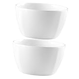 VALICLUD Tazones Cuadrados De Cerámica Hueso Porcelana 11.5 Cm Para Servir Arroz y Sopa, Delicados Resistentes Al Calor, Para Hogar y Restaurante, Juego De 2 Unidades