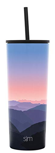 Simple Modern 710mL (24oz) Classic Reismok Tumbler met 2 deksels: herbruikbaar rietje en klep - kolf koffie bier… - Image 3