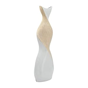 Elegant Twisted Ceramic Vase for Living Room and Home Decor Accent – Ideal for House Decor and Table Displays – Decorative Flower Vase for Entryway, Bedroom, or Office Desk – 24″, Gold & Metallic